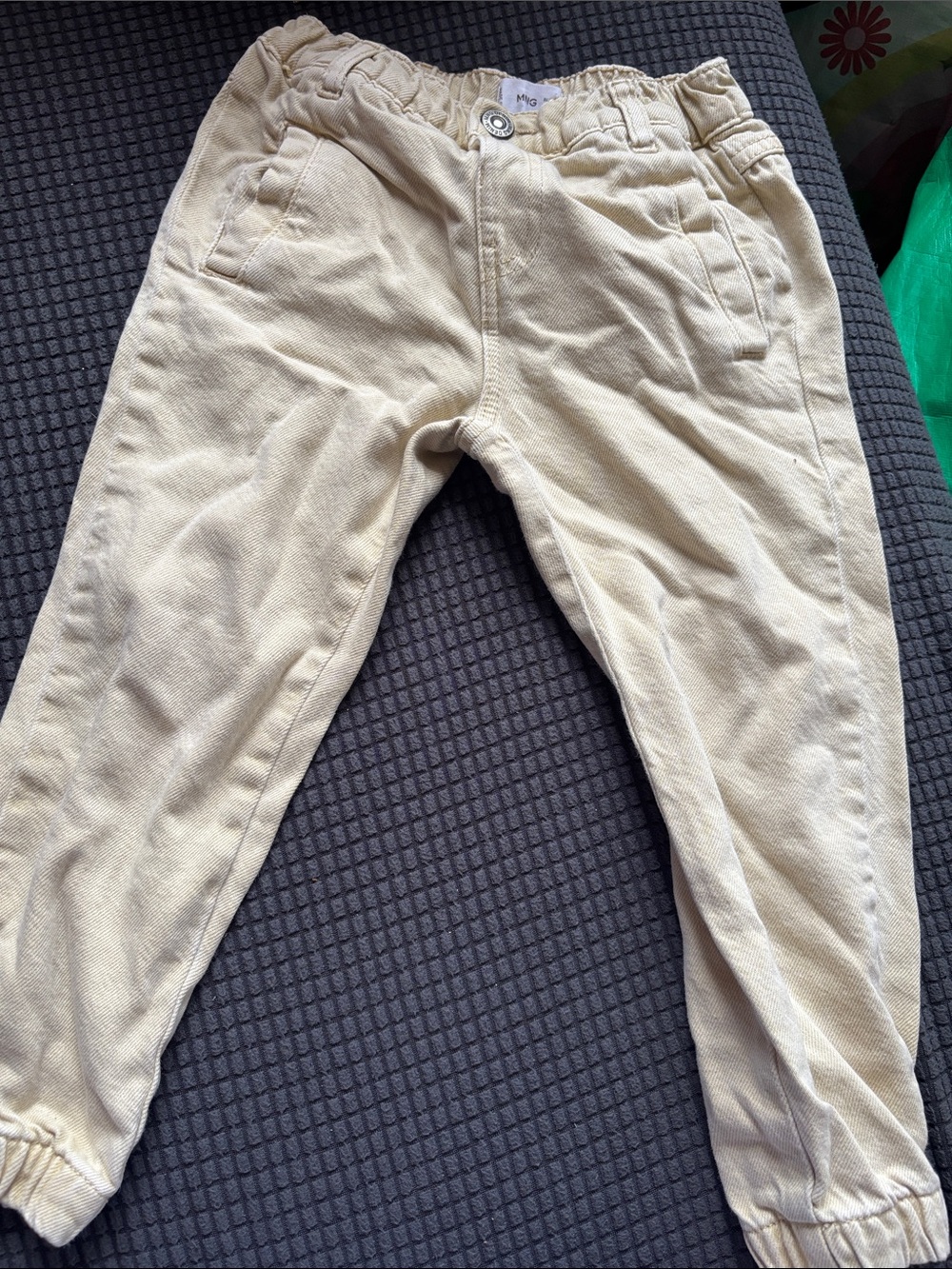 Mango Kids Cream Elastic-Waist Jogger Pants